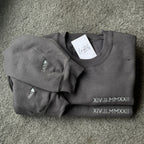 Couple sweatshirt with Roman date