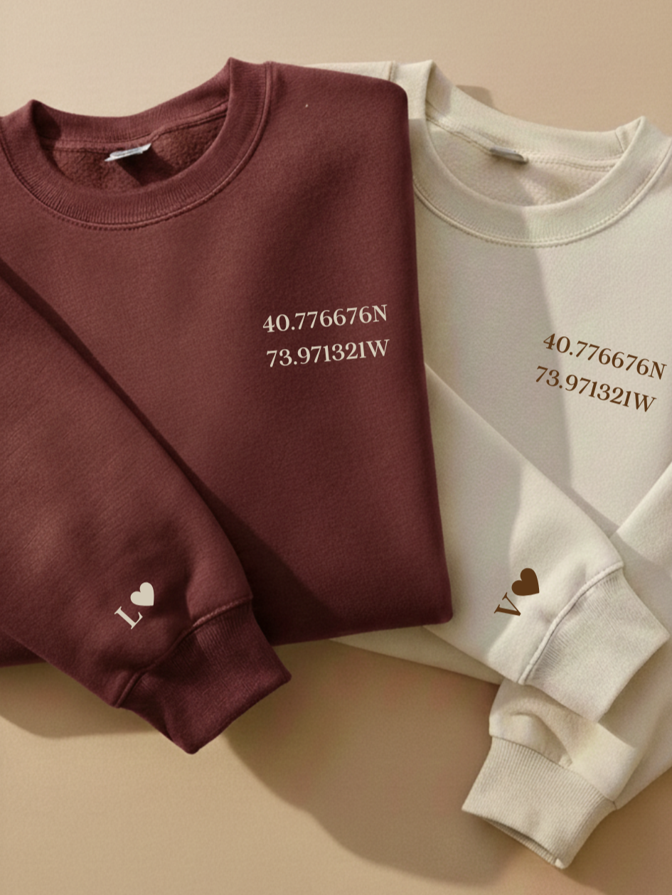 Couple sweatshirt s koordinatama