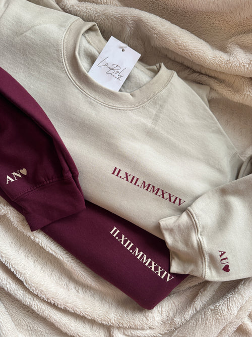 Couple sweatshirt s rimskim datumom