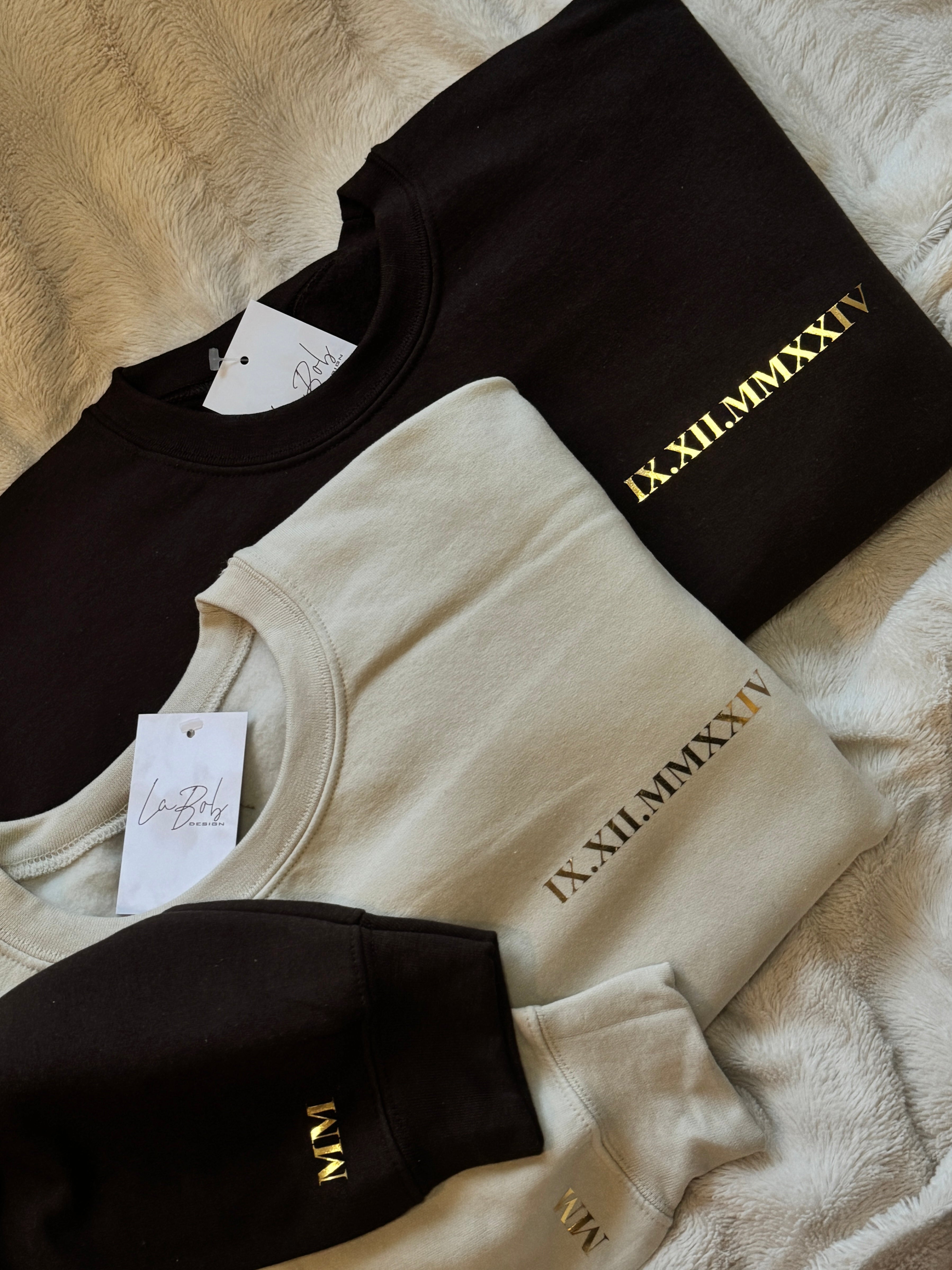 Couple sweatshirt s rimskim datumom